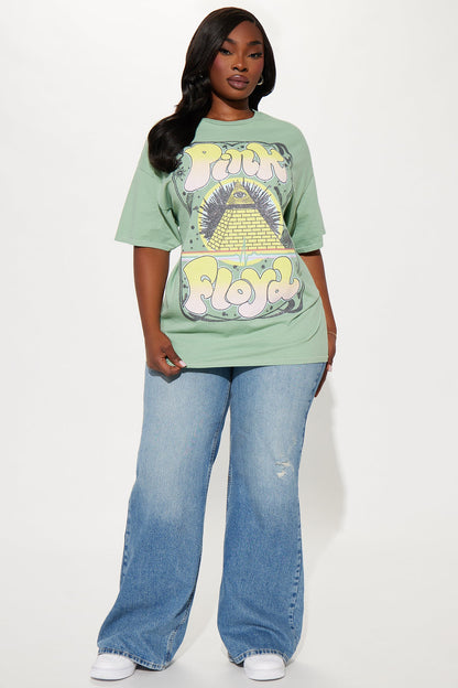 Pink Floyd Glitter Graphic Tee - Teal