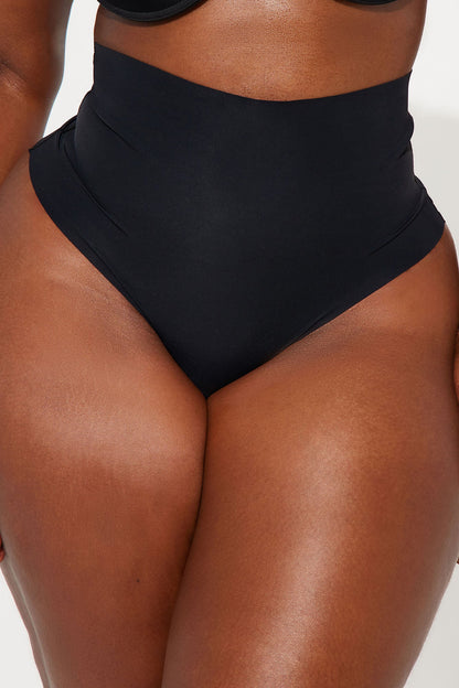 Smoothing Shapewear Thong Panty - Black
