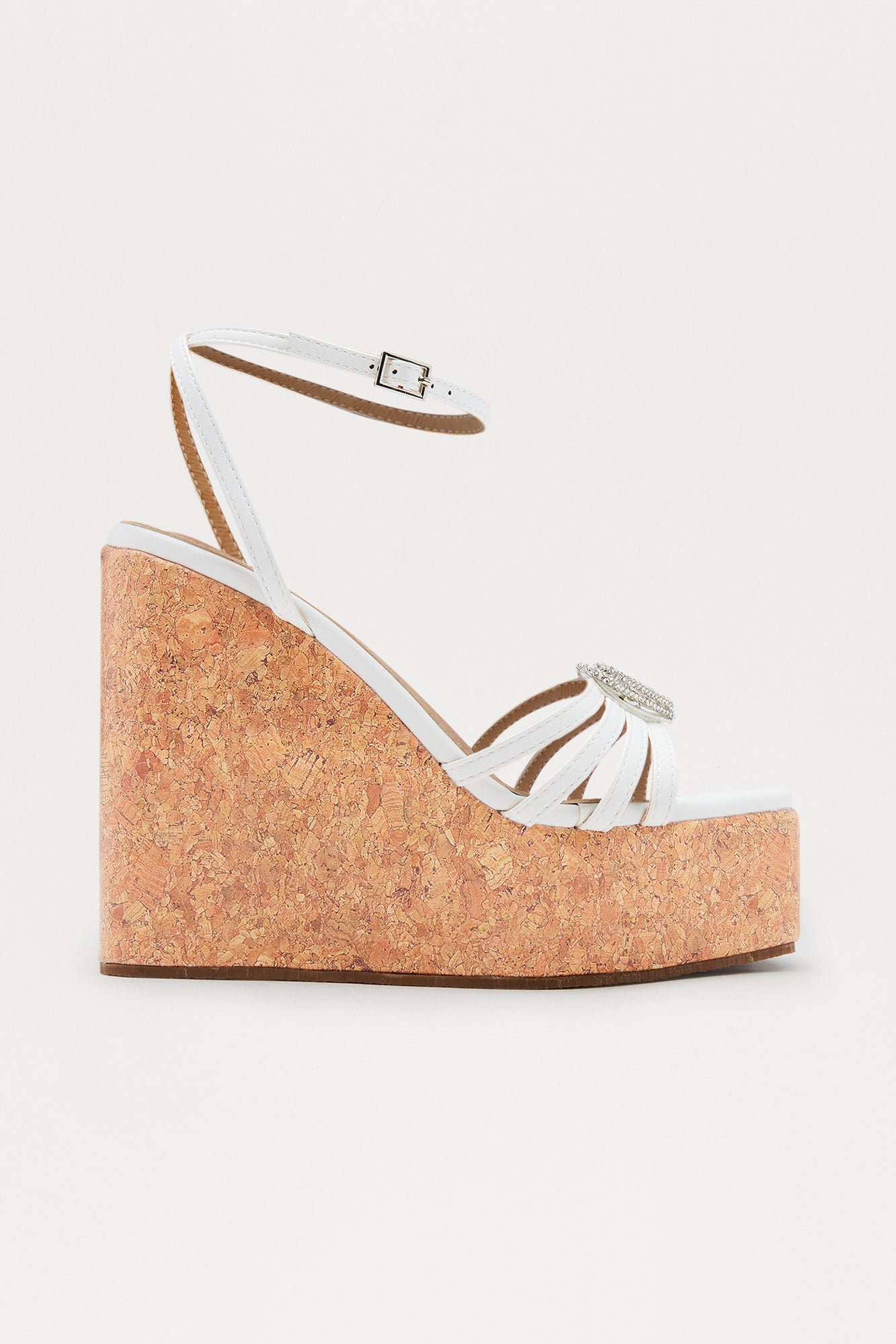 Robin Cork Platform Wedges - White