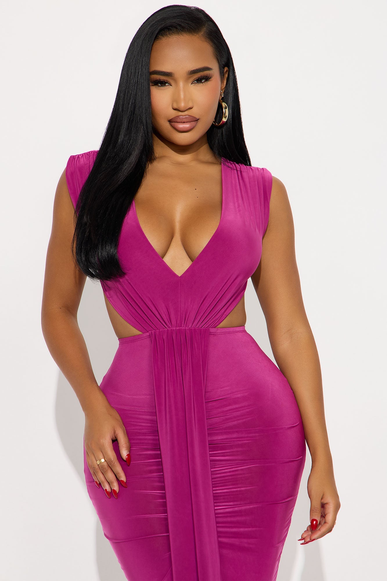 Whitney Backless Maxi Dress - Magenta