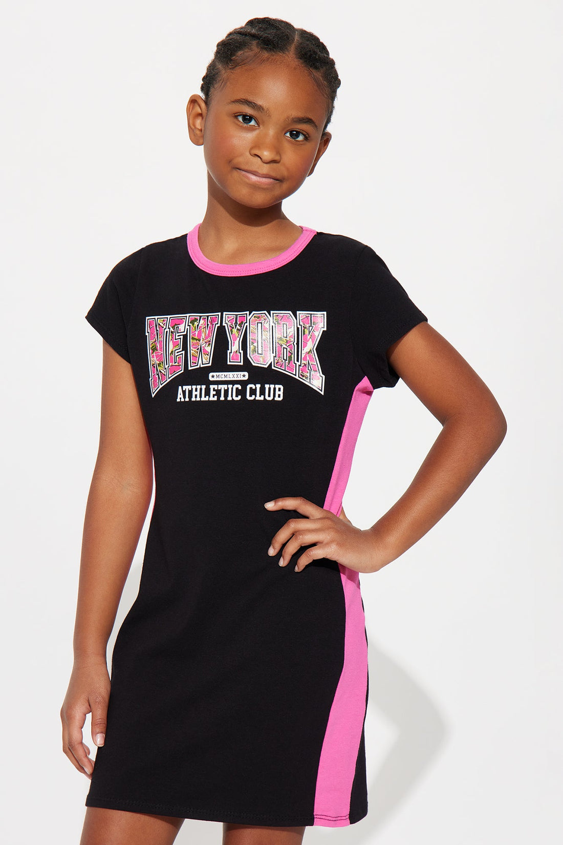 Mini New York Athletic Club T-Shirt Dress - Black/combo