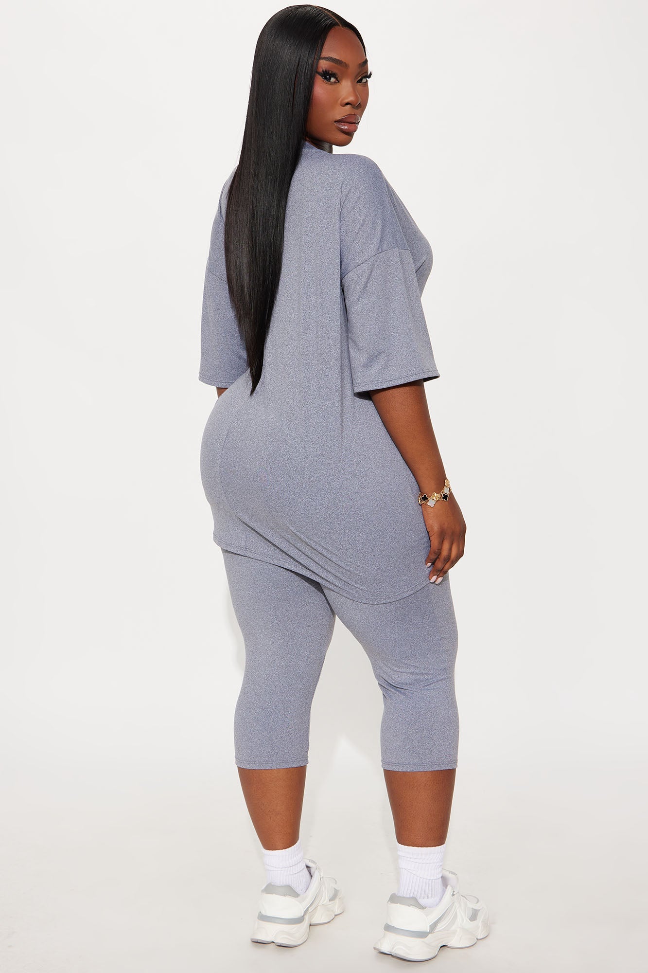 Weekend Vibes Capri Set - Heather Grey