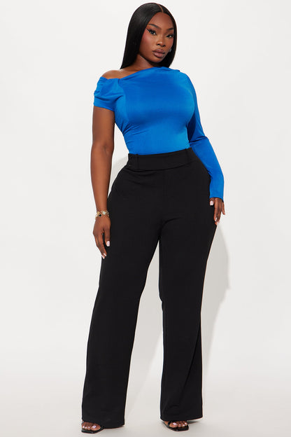 Office Tea Straight Leg Trouser Pant - Black