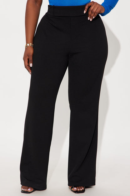 Office Tea Straight Leg Trouser Pant - Black