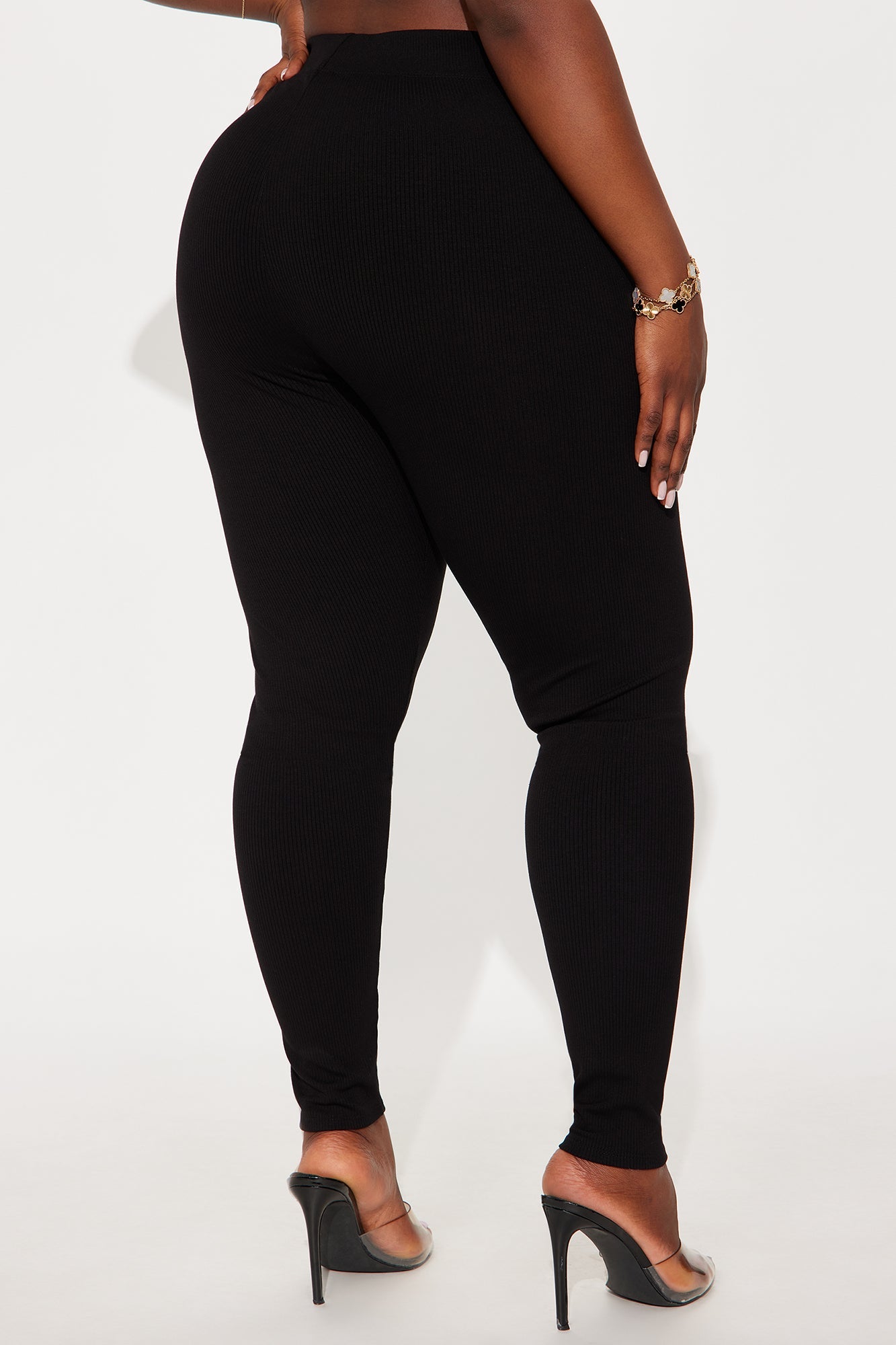 Tory Rib Heavy Contoured High Waisted Legging - Black