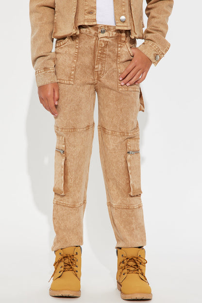 Mini Stacy Mineral Wash Denim Jogger - Rust