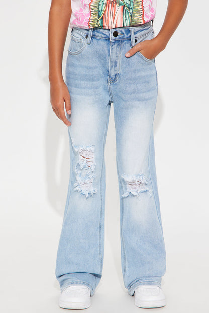 Mini Girl Bye Flare Jeans - Light Blue Wash