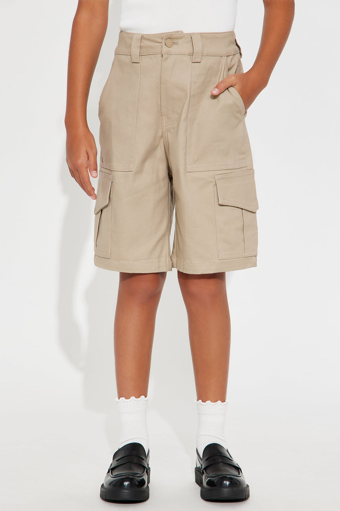 Mini Cargo Uniform Shorts - Khaki