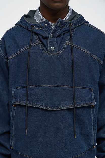 Oversized In My City Anorak Denim Jacket - Dark Wash
