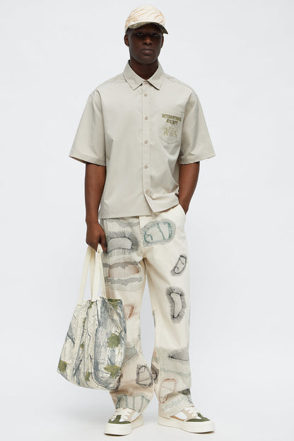 Century Repaired Baggy Jeans - Off White