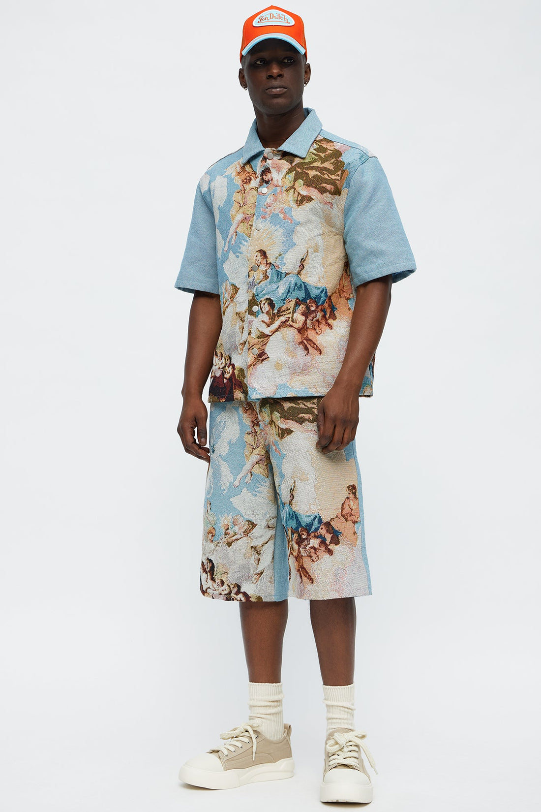 Baggy Angels Tapestry Short - Blue/combo