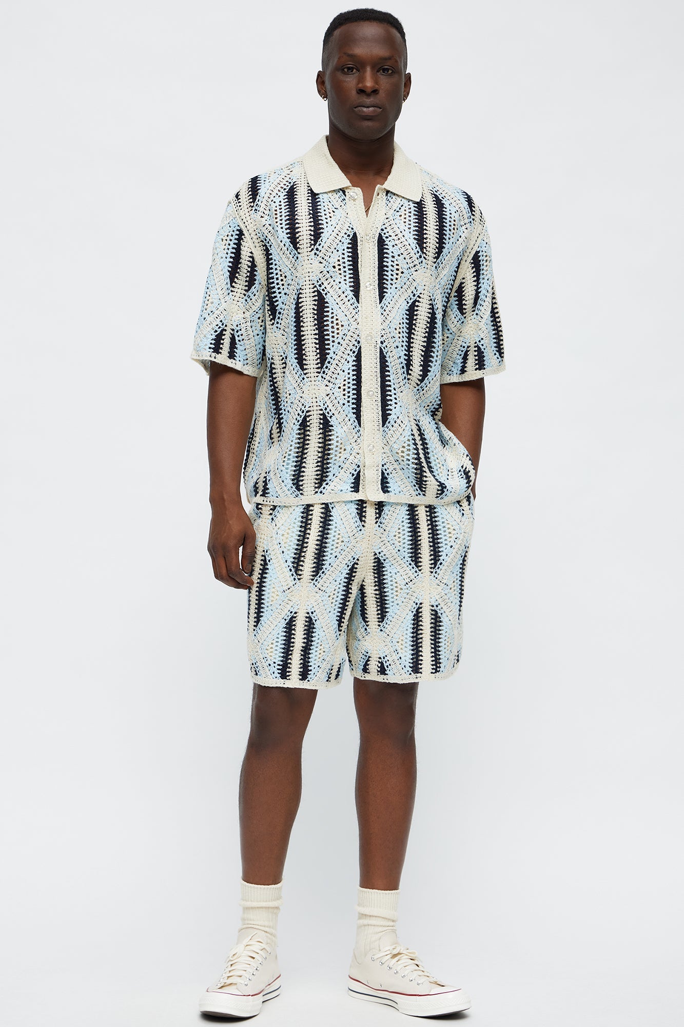 Triangles Knit Short - Blue/combo