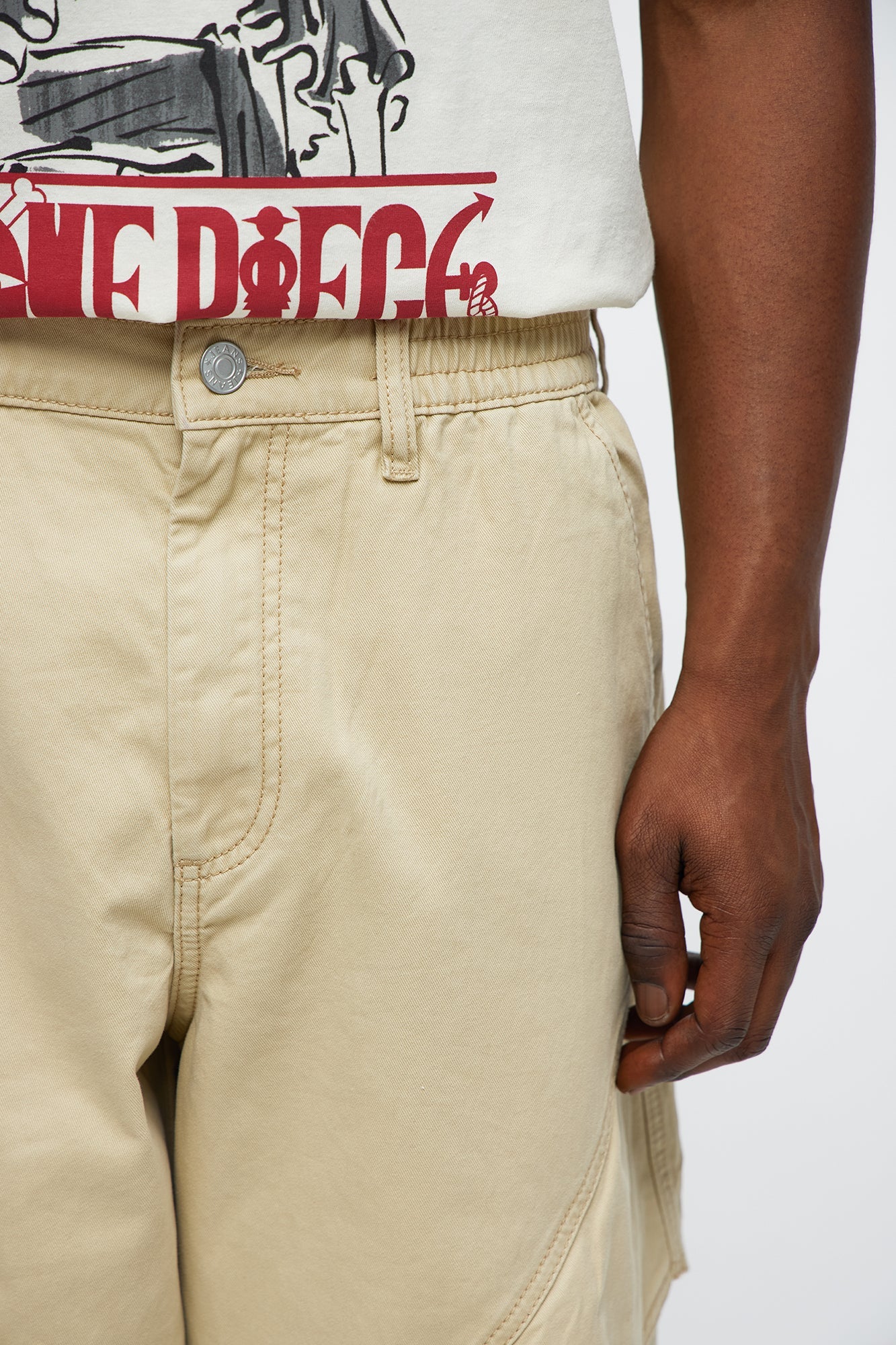 Baggy Hidden Lines Cargo Shorts - Tan