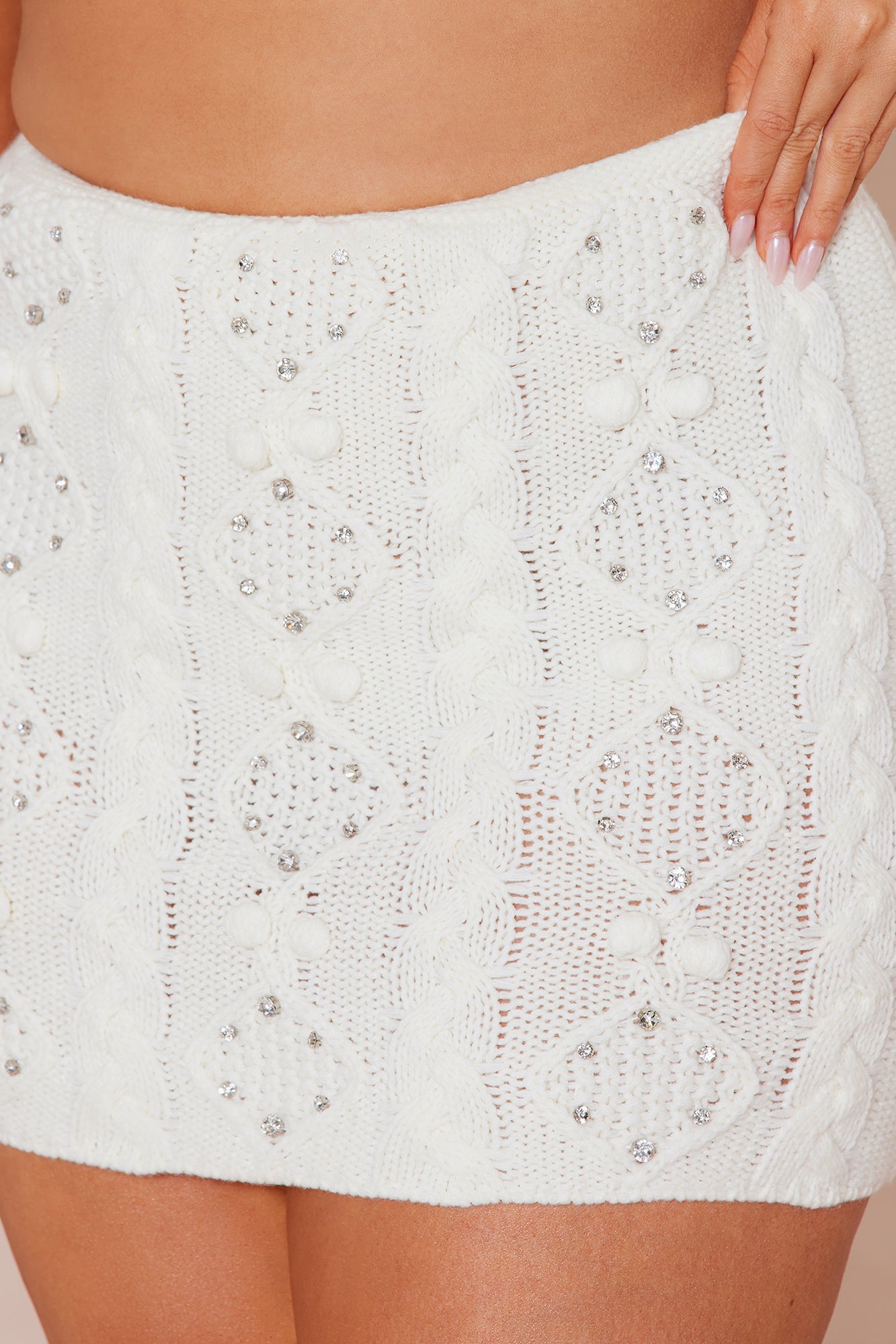 Vermont Embellished Mini Skirt - Ivory