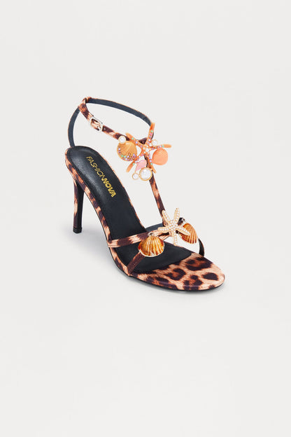 Peru Embellished Stiletto Heels - Leopard
