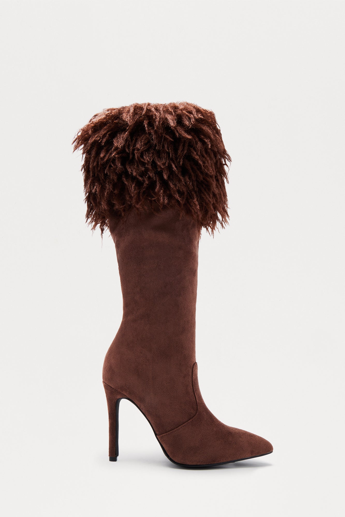 Christopher Faux Fur Trim Boots - Brown