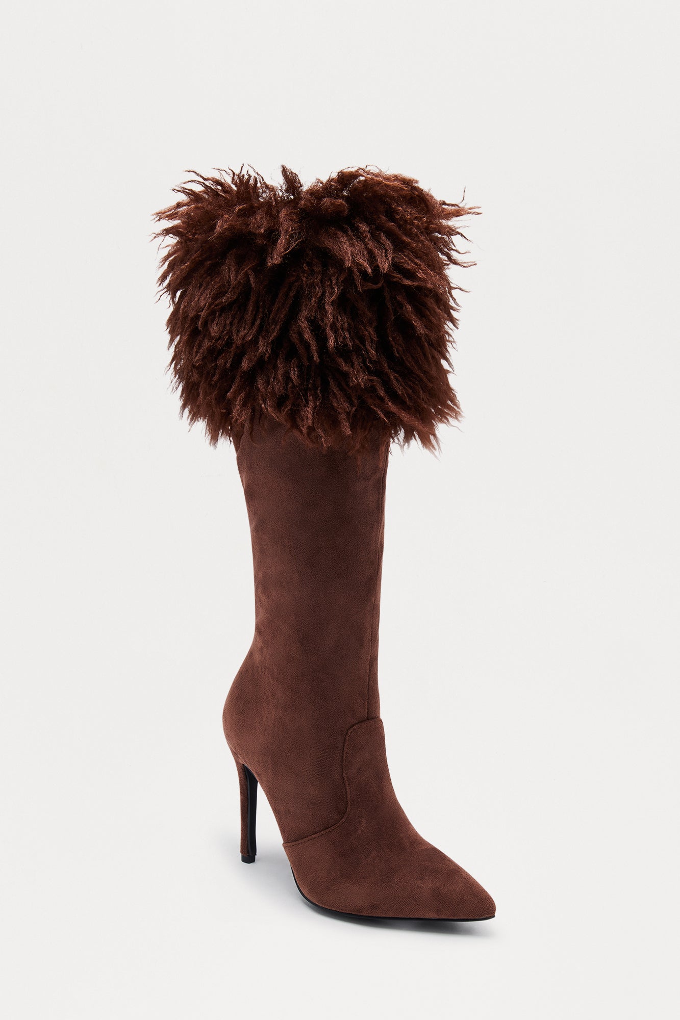 Christopher Faux Fur Trim Boots - Brown