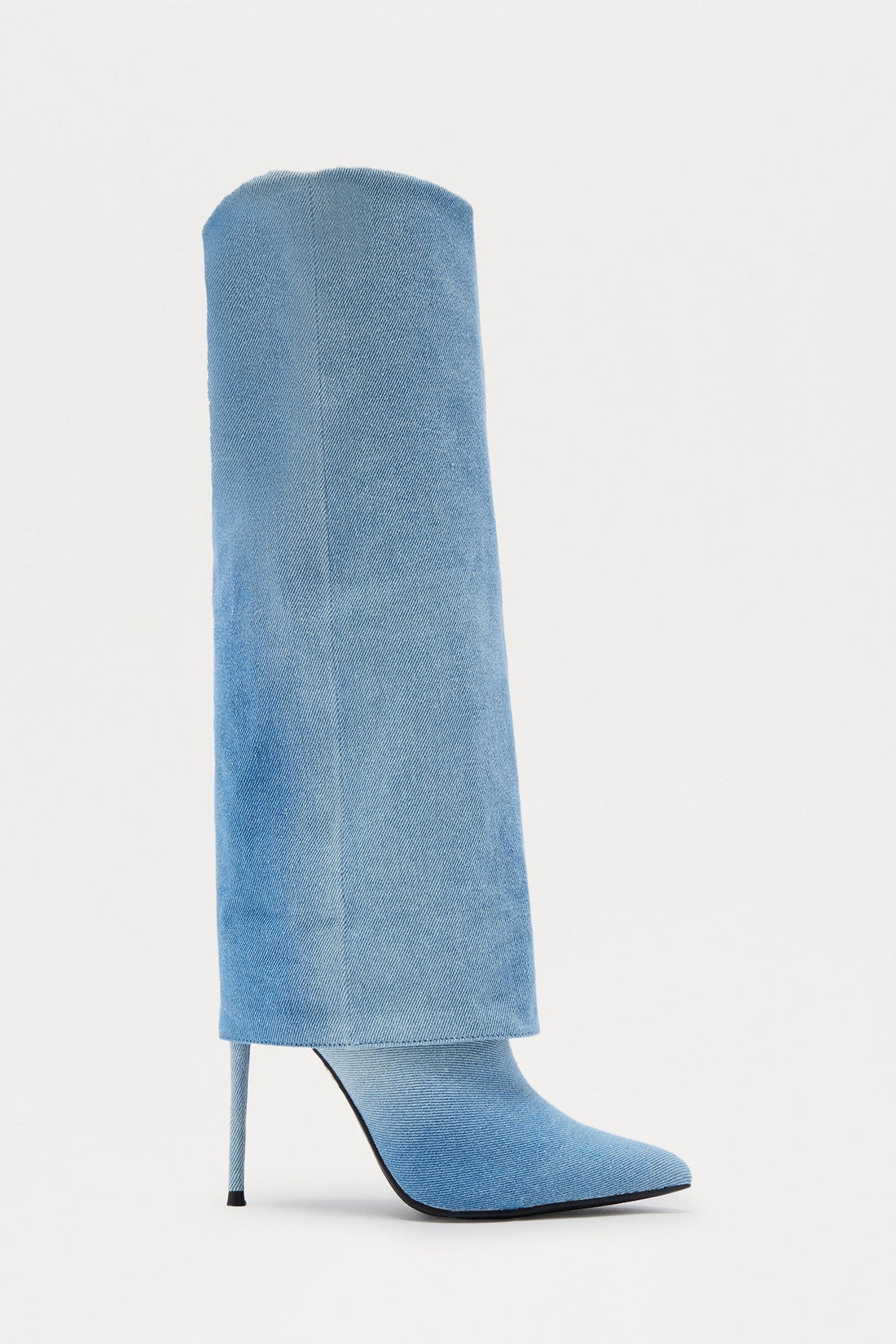 Calder Overlay Knee High Boots - Blue