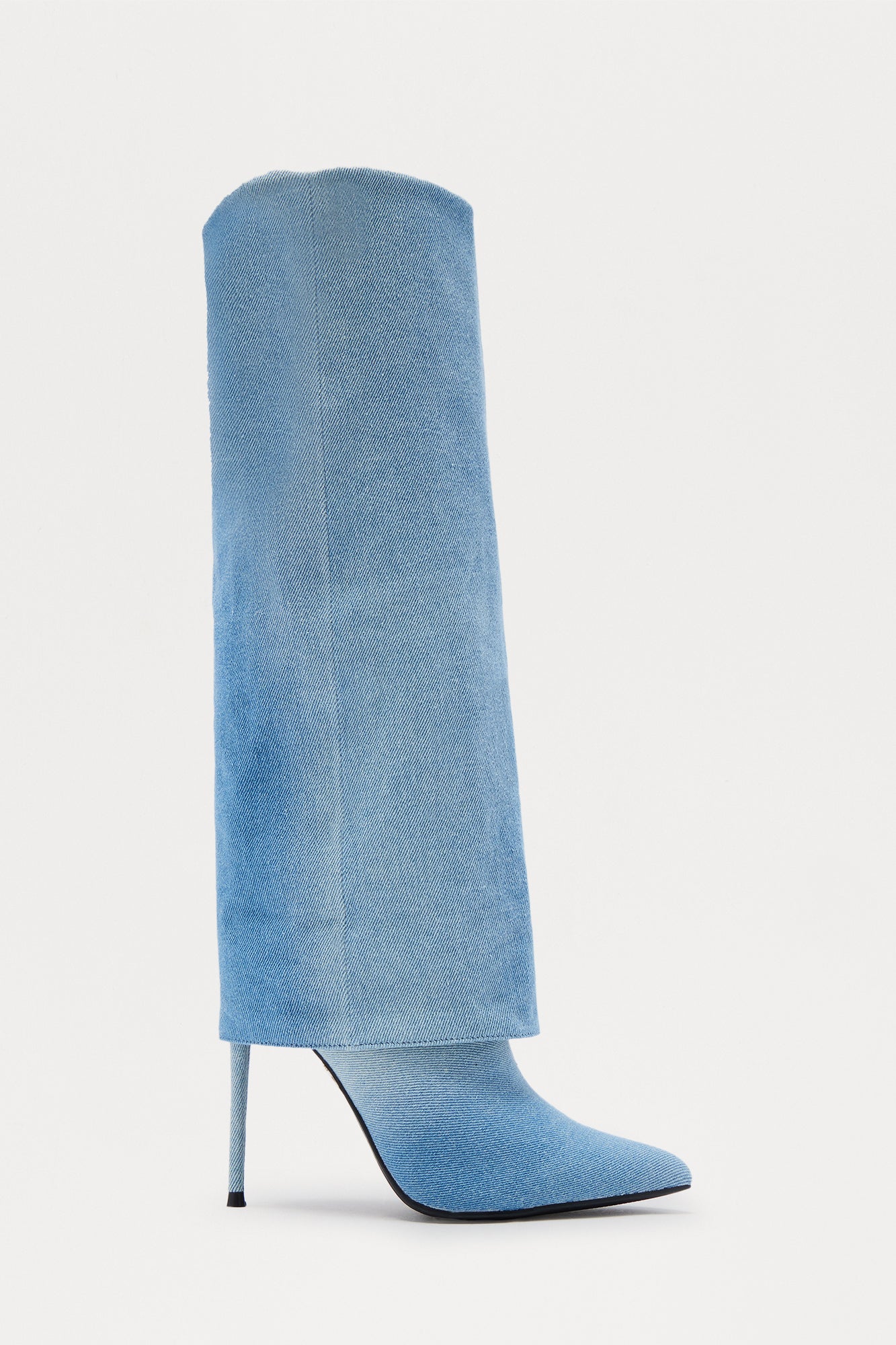 Calder Overlay Knee High Boots - Blue