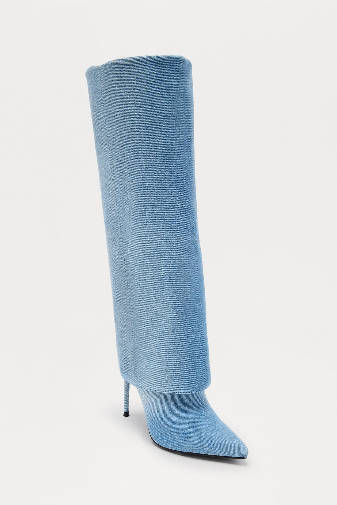 Calder Overlay Knee High Boots - Blue