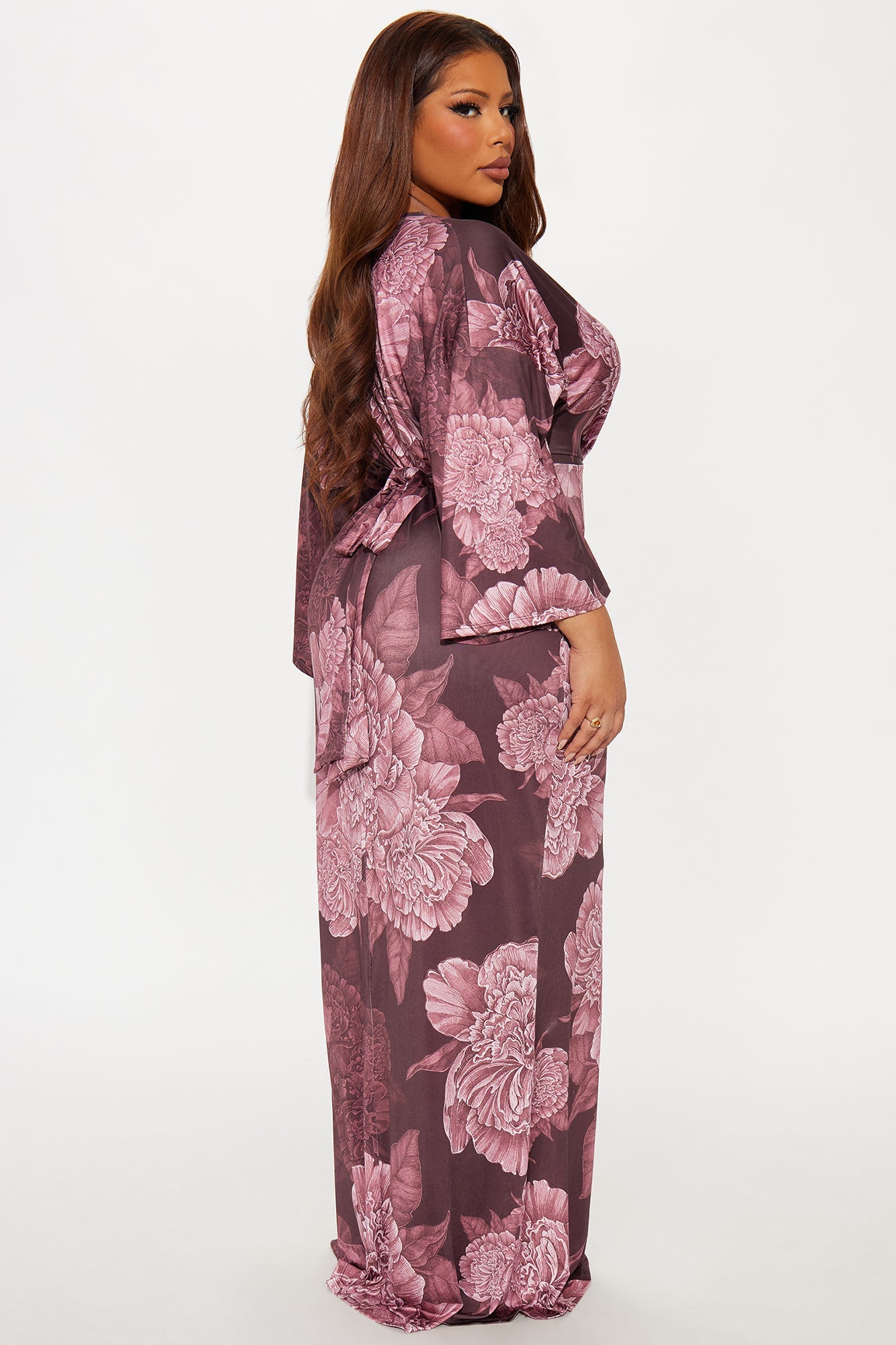 Maisie Floral Maxi Dress - Mauve/combo