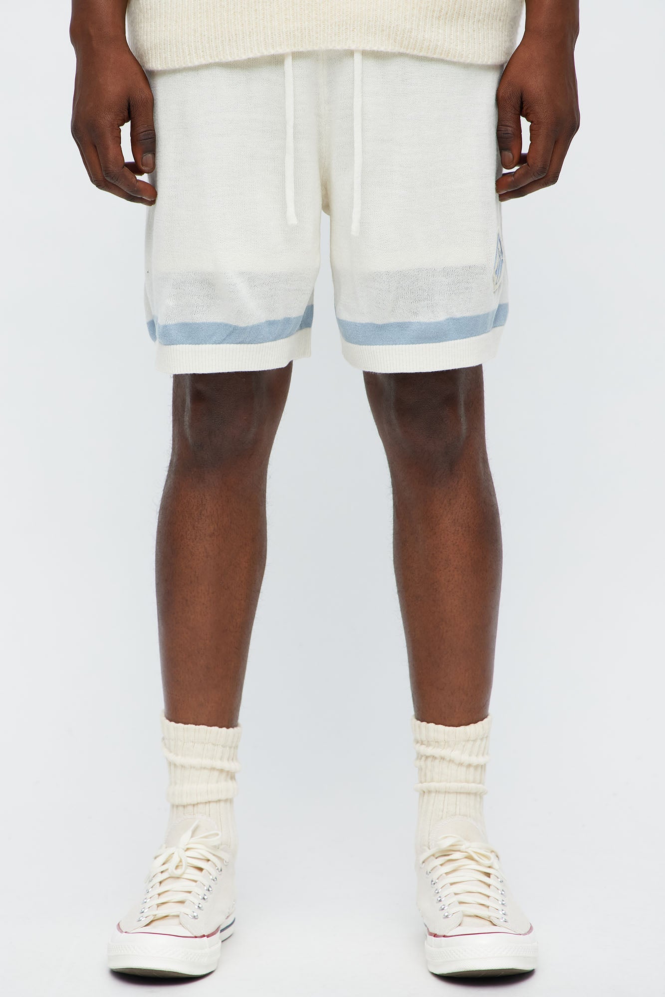 Relaxed Chateau Knitted Shorts - Cream/combo