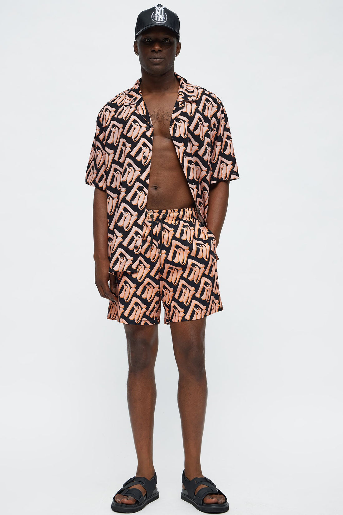 Chateau Monogram Printed Swim Classic Trunk - Black/combo