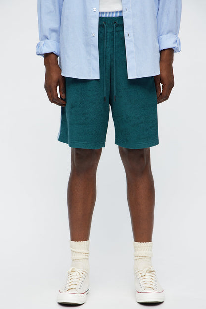 Relaxed Chateau Terry Double Waistband Shorts - Teal/combo