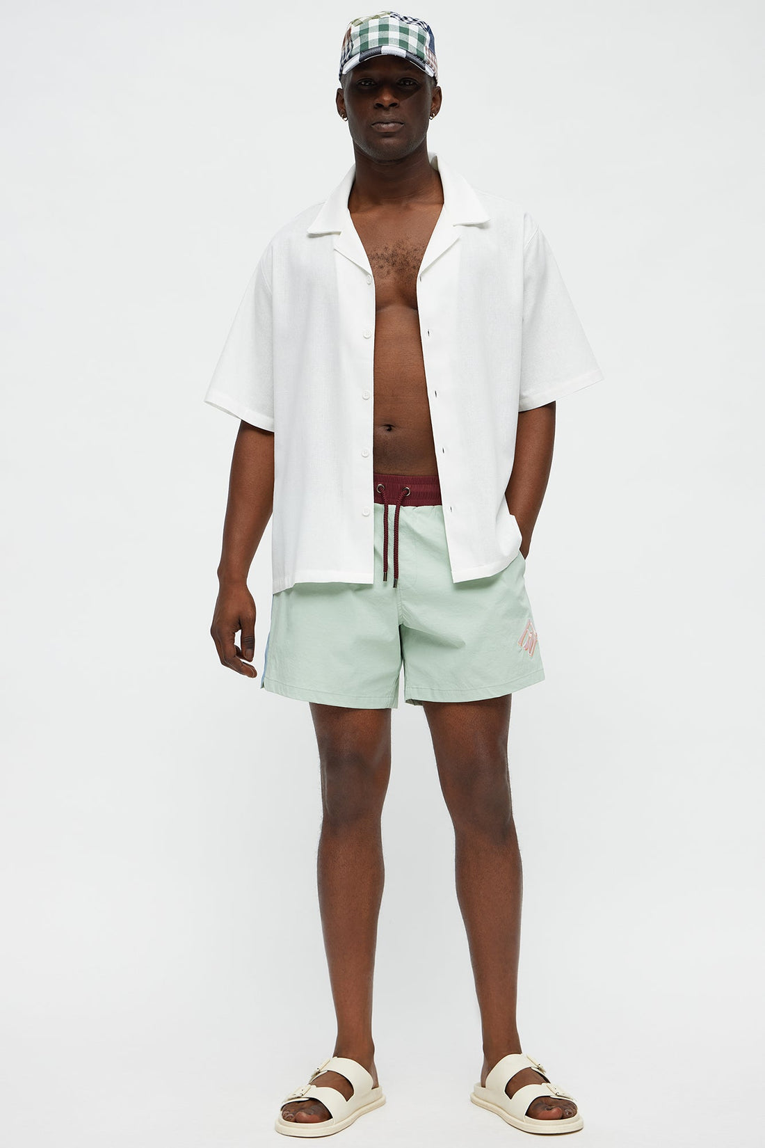 Chateau Essence Taped Swim Mid Trunk - Sage/combo