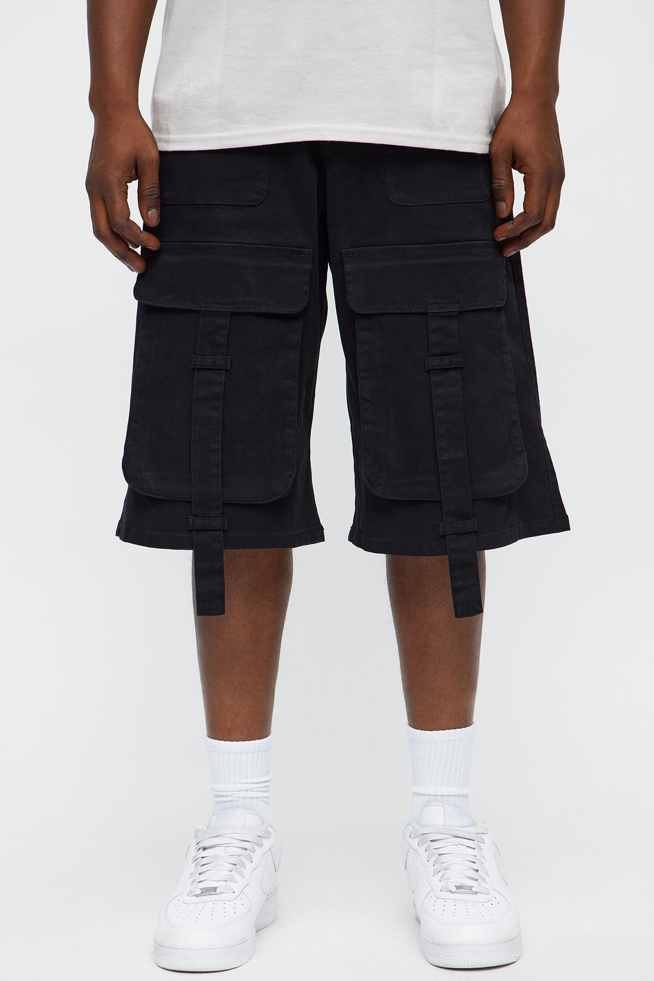 Baggy Oversized Pocket Cargo Shorts - Black