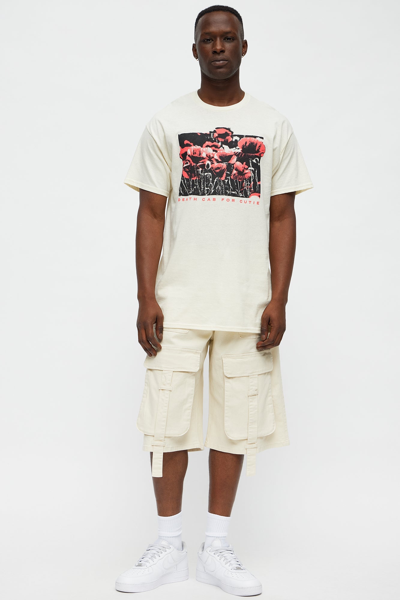 Baggy Oversized Pocket Cargo Shorts - Cream