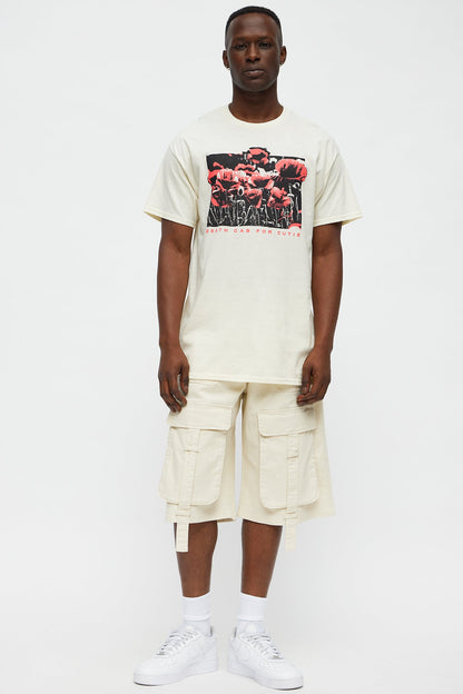 Baggy Oversized Pocket Cargo Shorts - Cream