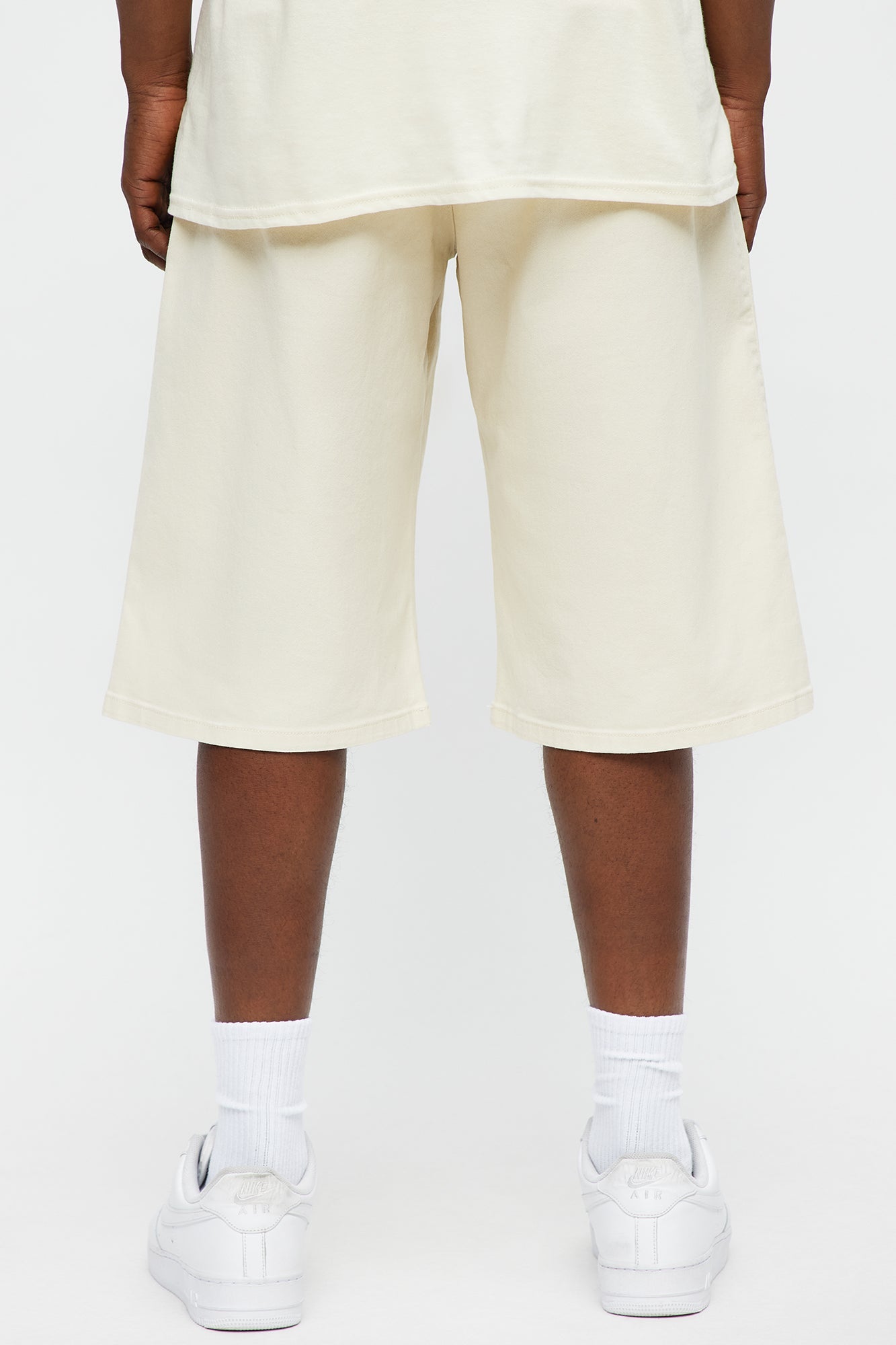 Baggy Oversized Pocket Cargo Shorts - Cream