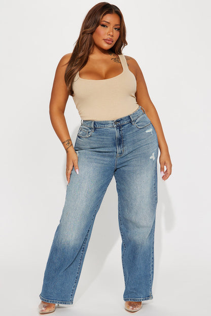 Sweet Talker Straight Leg Jeans - Medium Wash