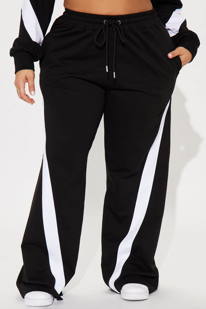 Sporty And Flirty Wide Leg Pant - Black/White