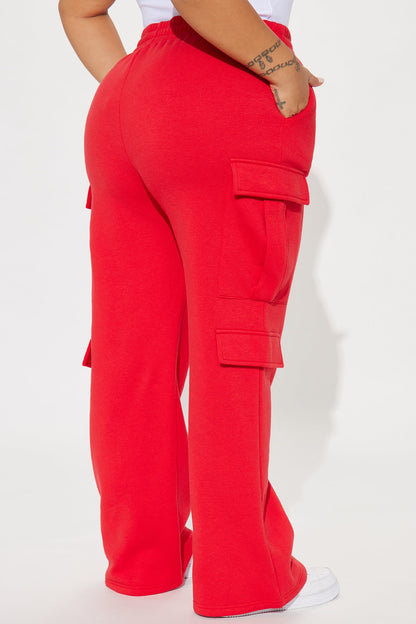 Milan Cargo Lounge Pant - Red