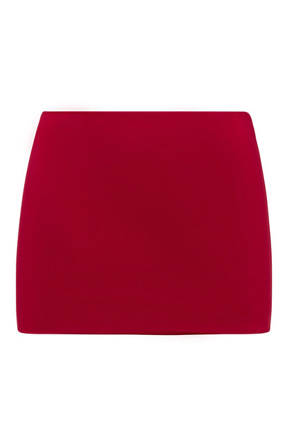 Contour Double Lined Mini Skirt - Red