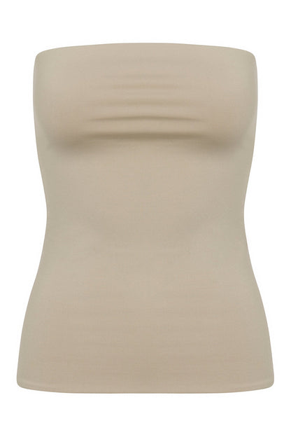Contour Double Lined Tube Top - Stone