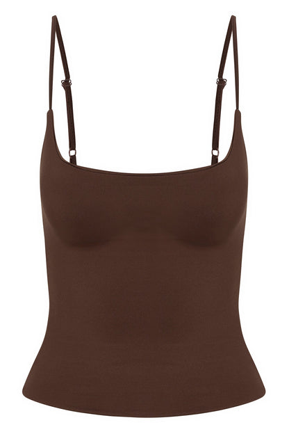 Contour Double Lined Cami Top - Chocolate