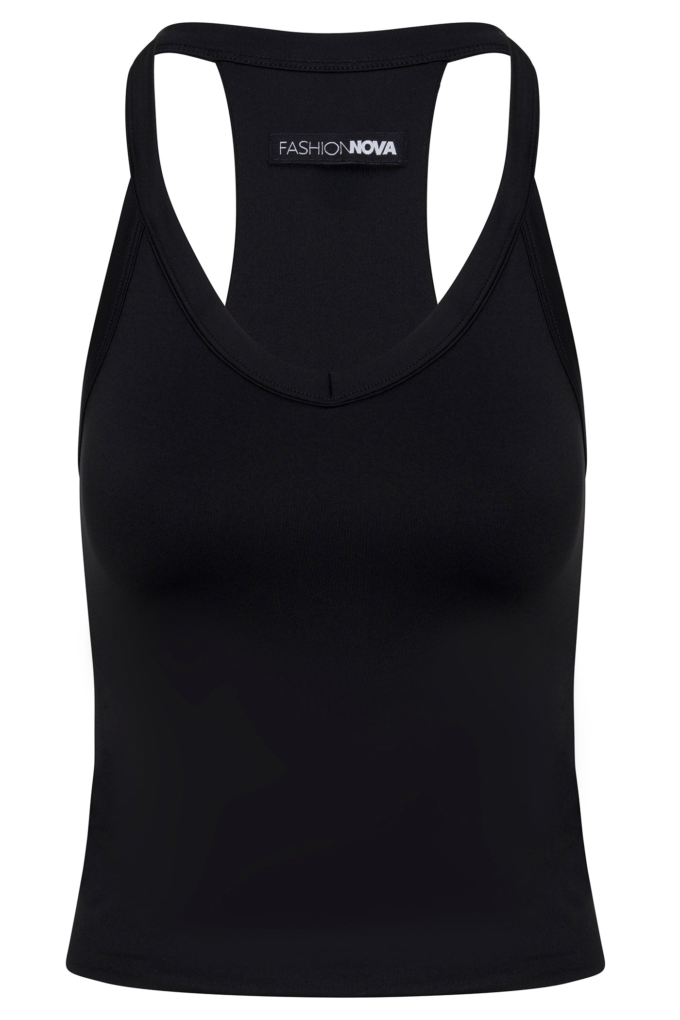 Contour Double Lined V Neck Tank Top - Black