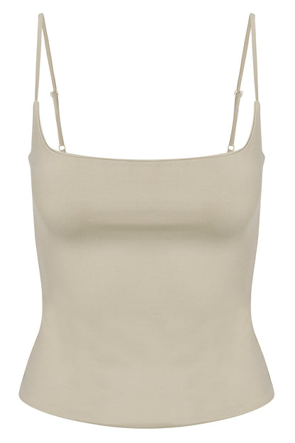 Contour Double Lined Cami Top - Stone