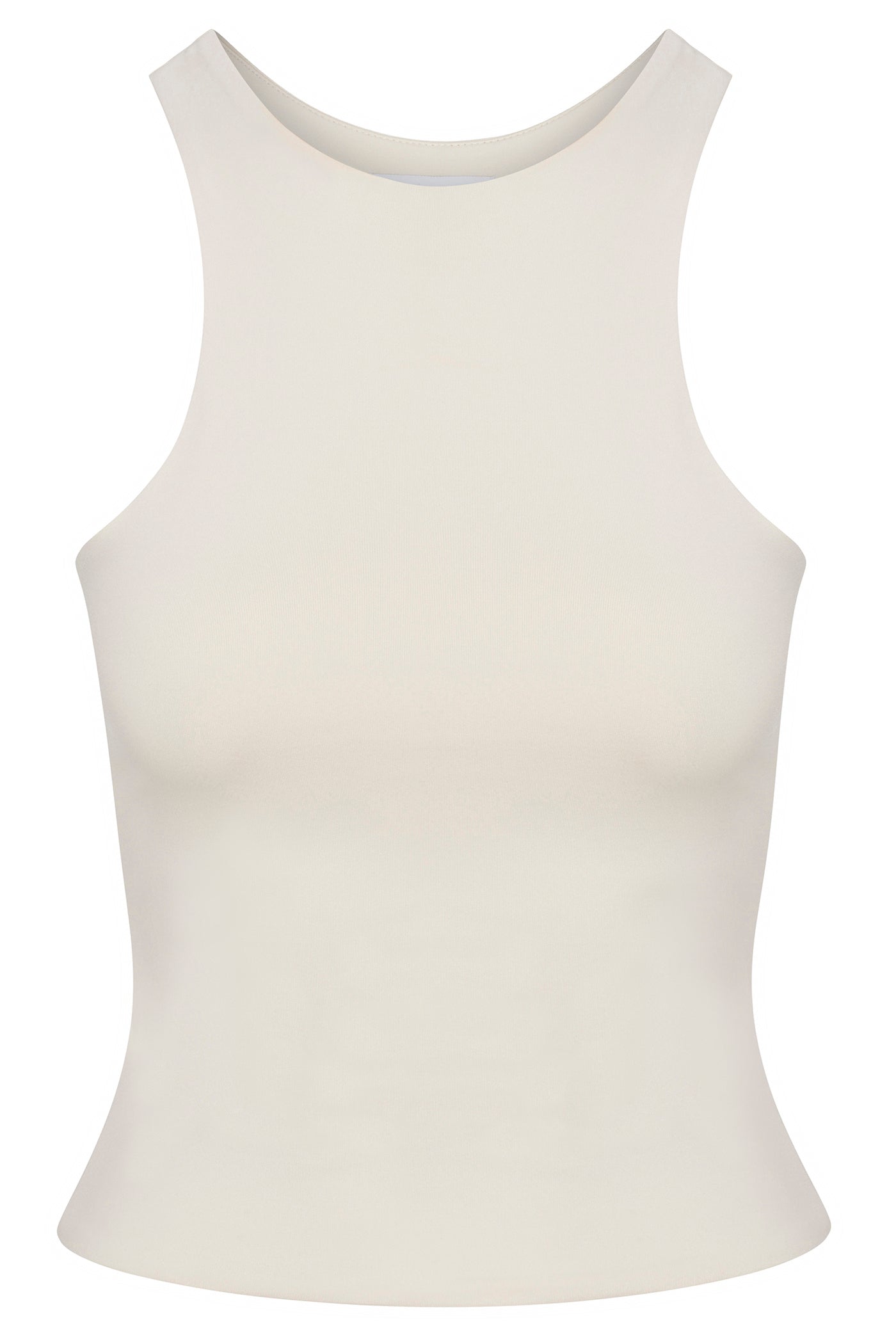 Contour Double Lined High Neck Tank Top - Bone