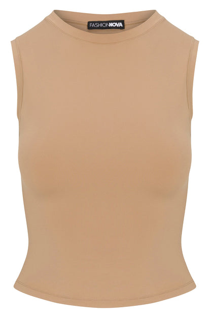 Second Skin Double Lined Muscle Tank - Mocha