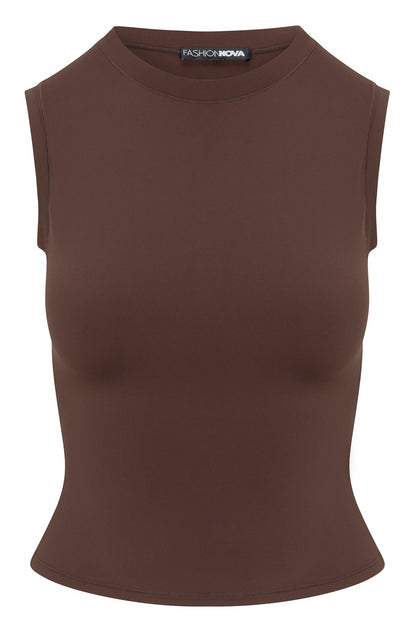 Second Skin Double Lined Muscle Tank - Chocolate