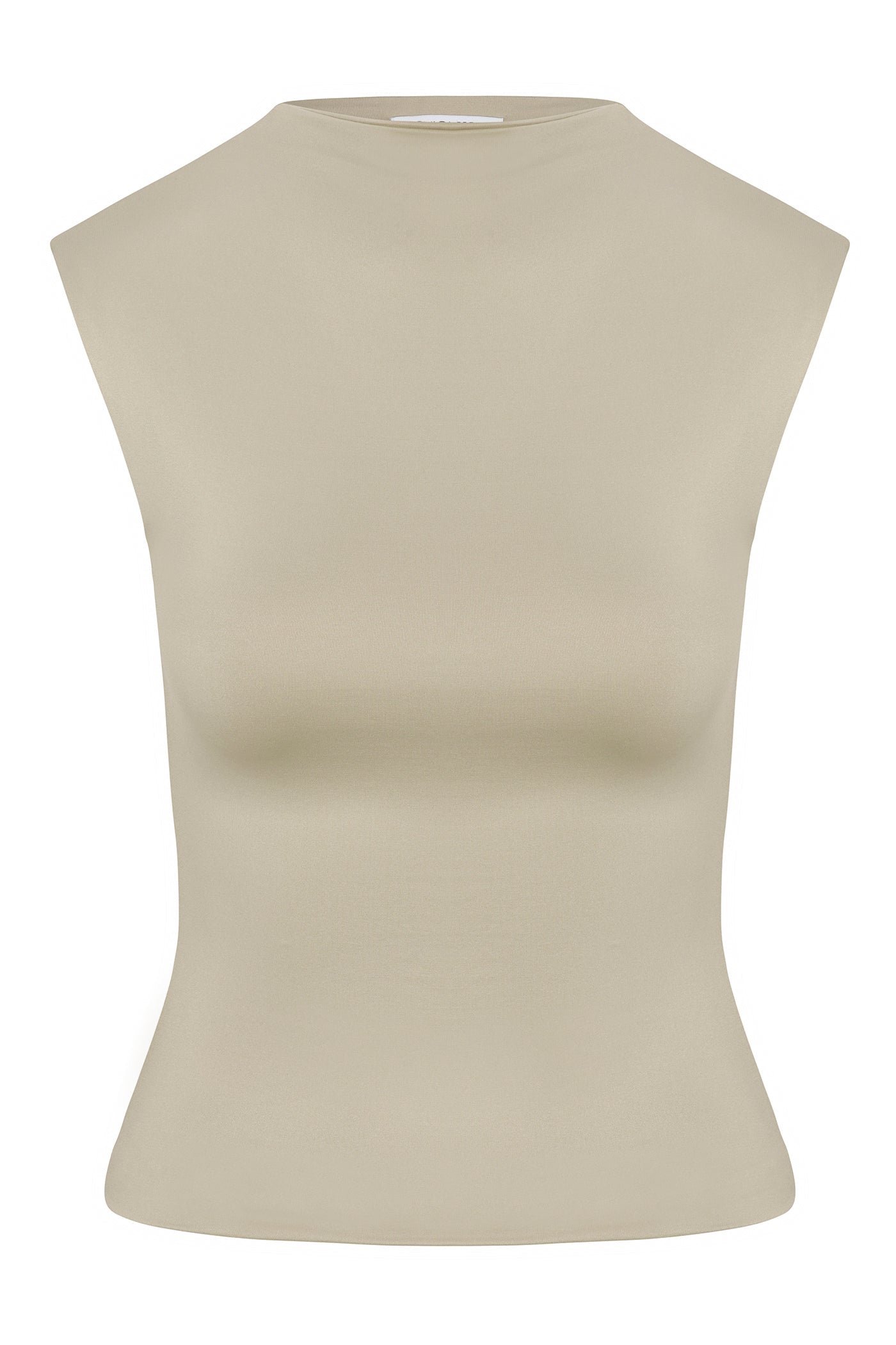 Contour Double Lined Mock Neck Top - Stone