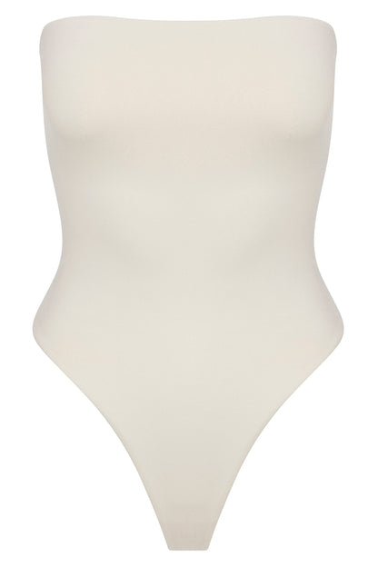 Contour Double Lined Strapless Bodysuit - Bone