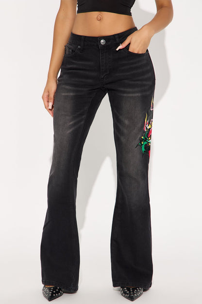 Ed Hardy Sacred Heart Bootcut Jeans - Grey