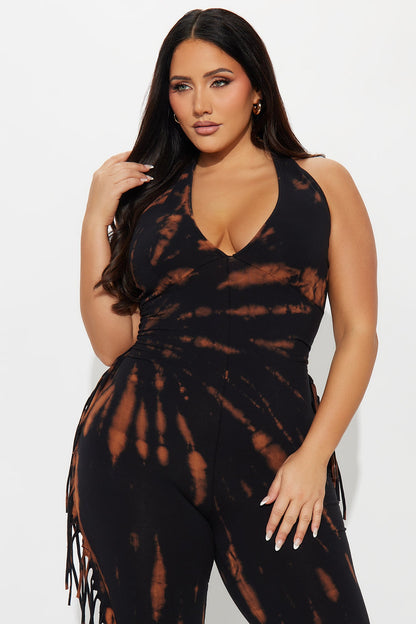 Teresa Halter Tie Dye Jumpsuit - Black/combo
