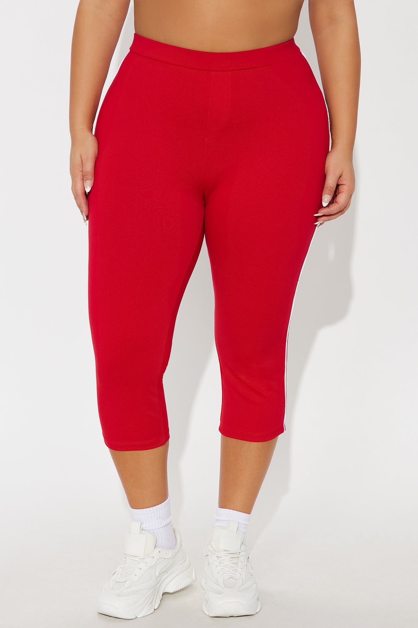 Shoot Your Shot Ponte Capri Legging - Red/White