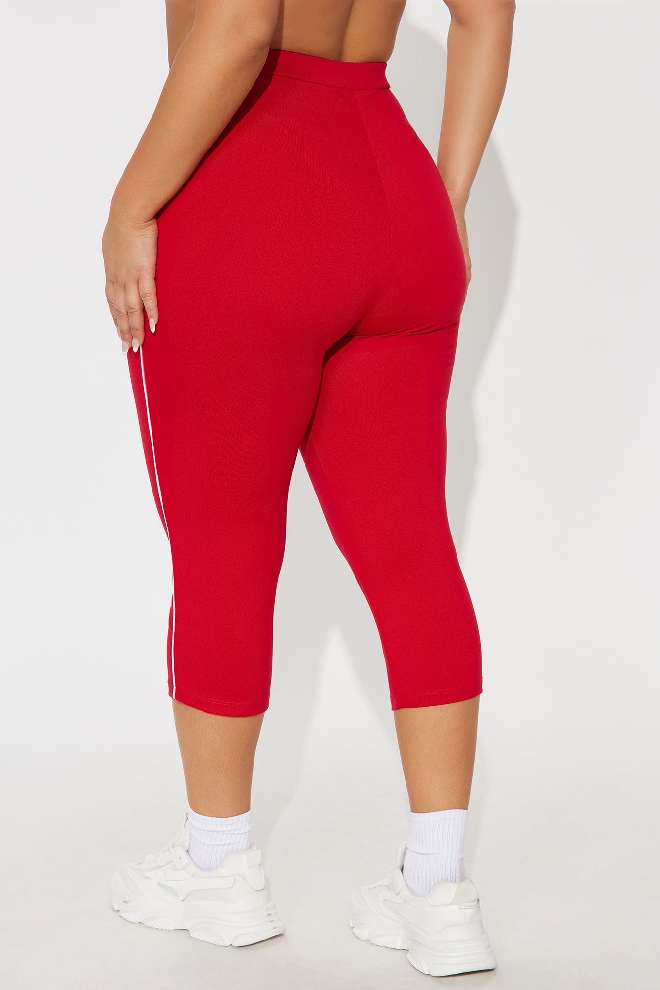 Shoot Your Shot Ponte Capri Legging - Red/White